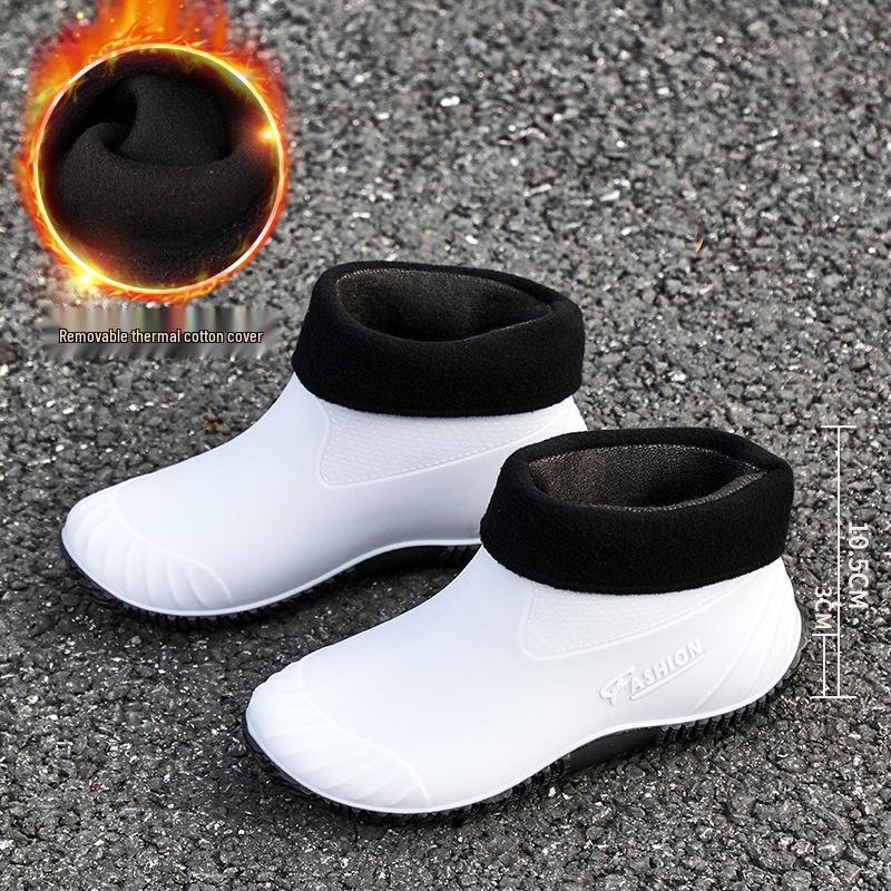 Women's Waterproof Low-Cut Korean Style Rain Boots - Fleece-Lined, Non-Slip Short Tube Fashion Shoes