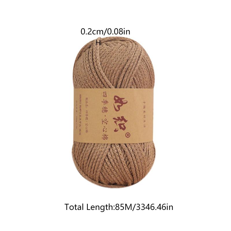 100g/Roll Cotton Linen Thread Lace Crochet Yarn Linen Thread Round Strand Hollow Cotton Yarn Thick DIY Hat Hand-woven Supplies