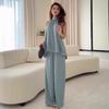 Cross-border Foreign Trade French Fashion Neck Loose Lace-up Sleeveless Top European and American New Women's Clothing Straight Trousers Set