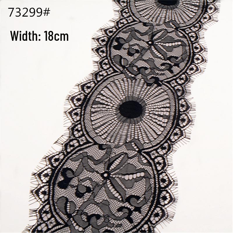 3m Black & White Eyelash Lace Fringe Trim for DIY Clothing - Multiple Styles, Non-Elastic, Soft Skirt Hem Decor.