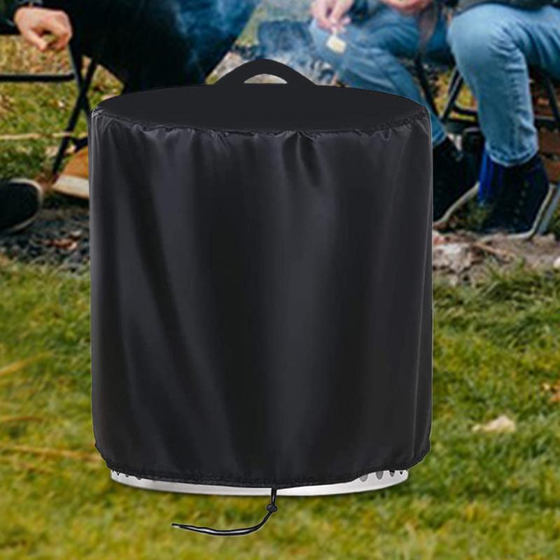 210D Fire Pit Cover Round Stove Waterproof Cover Outdoor Garden Furniture Tabletop Fire Pit Stones Dust Proof Cover