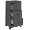 Vidaxl Cabinets, 2 Pcs, Grey 40X35X80 Cm, Solid Pine Wood