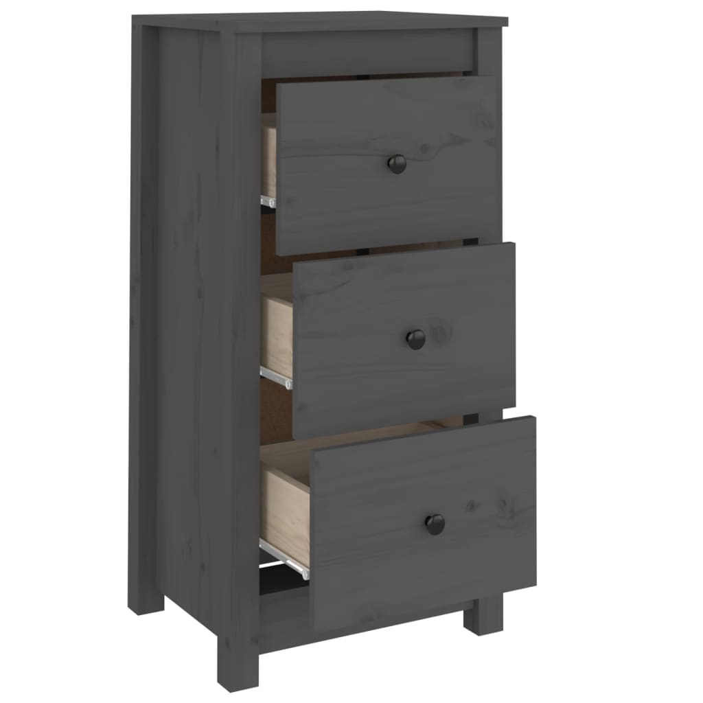 Vidaxl Cabinets, 2 Pcs, Grey 40X35X80 Cm, Solid Pine Wood