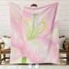1pc Floral Print Flannel Blanket - Soft, Breathable 100% Polyester, Pink Lily Design, Perfect Gift for All Seasons, Cozy Home