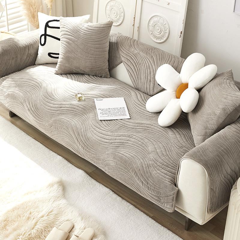 New Sofa Cushion Simple Cushion Autumn and Winter Plush Cover Sofa Cover All-inclusive Four-season Anti-slip