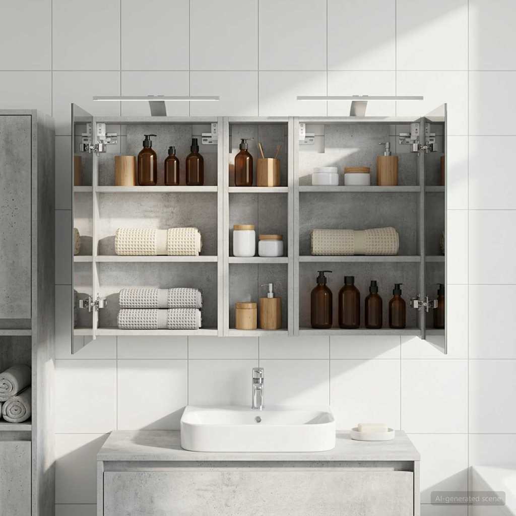 Bathroom Cabinet Set 3 Pcs 100 X 10.5 X 60.5 Cm Particleboard