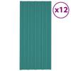 VidaXL Roofing Panels 12 Pcs Galvanized Steel Green 100x45 Cm 317211