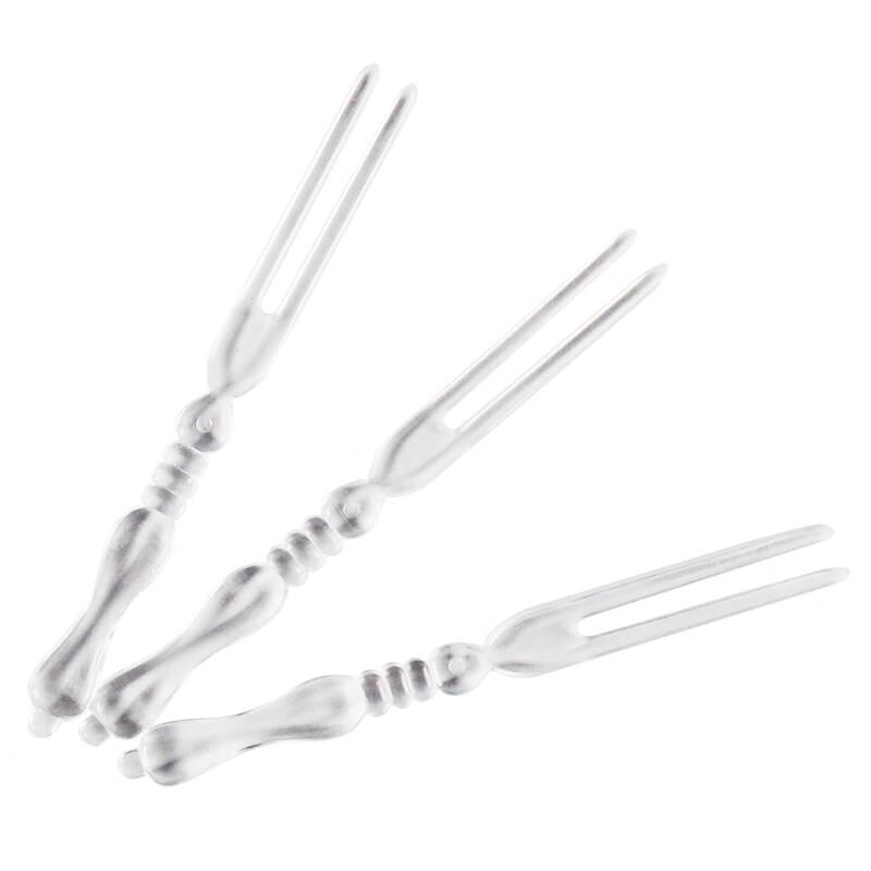 CHULV Disposable Transparent Plastic Fruit Forks, 4000 Count