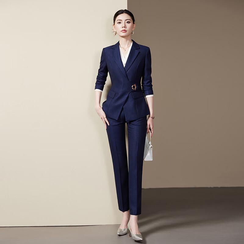 Troloman Women's Slim-Fit Professional Suit Set