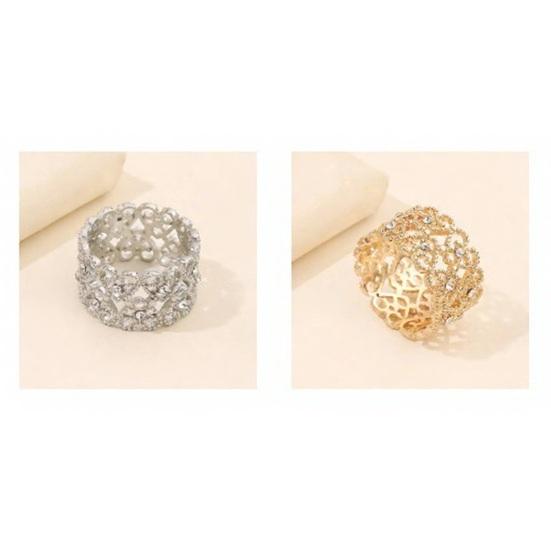 Silk Scarf Ring Clip for Women Metal Round Circle Clip Buckle Rhinestone Love Clothing