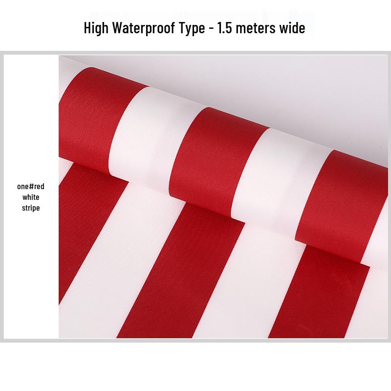 Pânză Oxford 600D Impermeabilă, Acril Imitat, Pânză Cort Baldachin cu Dungi pentru Protecție Solară