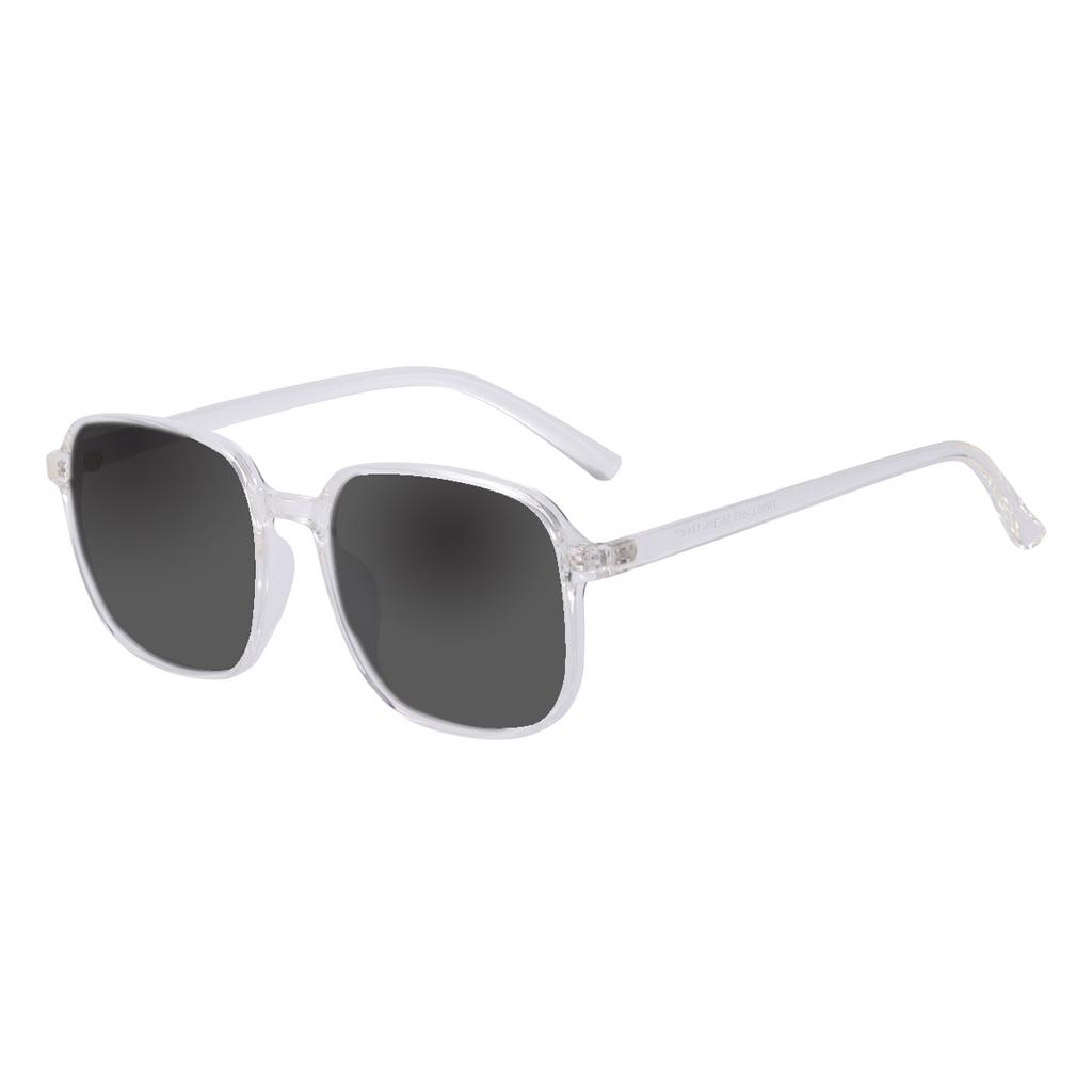Stylish Men Women Square Oversized Polarized Sunglasses Transparent TR90 Light Plastic Sun Shades Sunglasses Lenses Myopia Lens