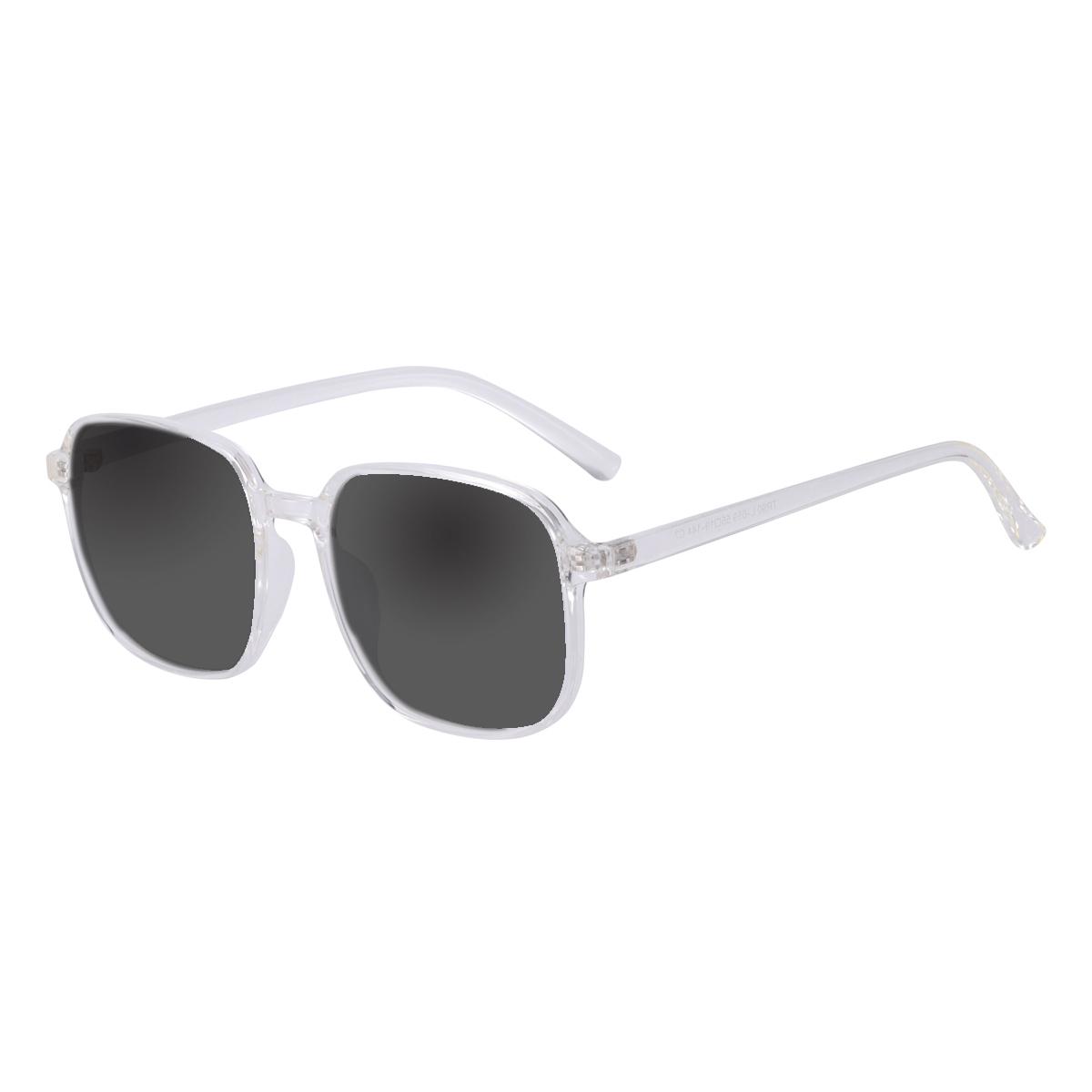 Stylish Men Women Square Oversized Polarized Sunglasses Transparent TR90 Light Plastic Sun Shades Sunglasses Lenses Myopia Lens See the picture