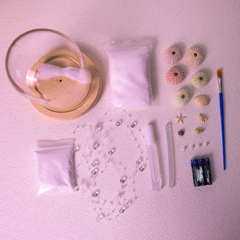 DIY Sea Urchin Night Light Kit with Luminous Base and Shell Accessories - Creative Decorative Lamp.