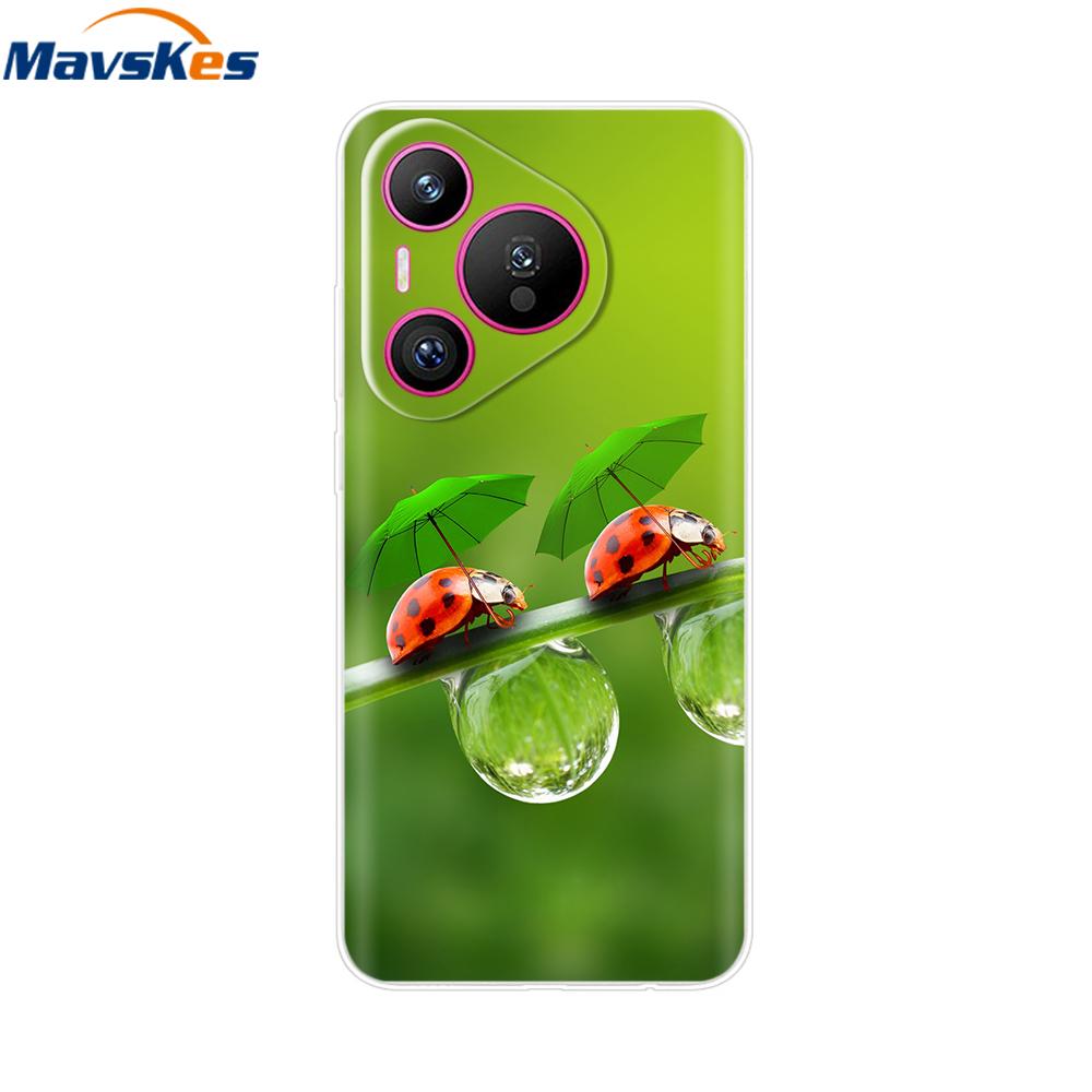 For Huawei Pura 70 Pro Case Pura 70 Clear Back Cover Pretty Girl Bumper Soft TPU Funda For Huawei Pura 70 Pro+ Pura70 Ultra Capa