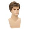 Men's Short Fluffy Curly Wig, Heat Resistant Synthetic Hair, Rose Net Cap, Natural Looking for Daily & Party Occasions