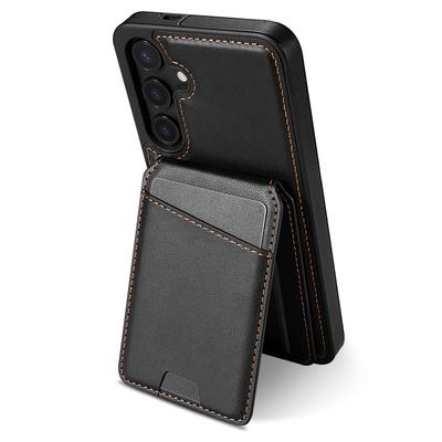 For Samsung Galaxy S24+ Case Compatible with MagSafe Detachable Card Holder Kickstand Leather Phone Back Cover