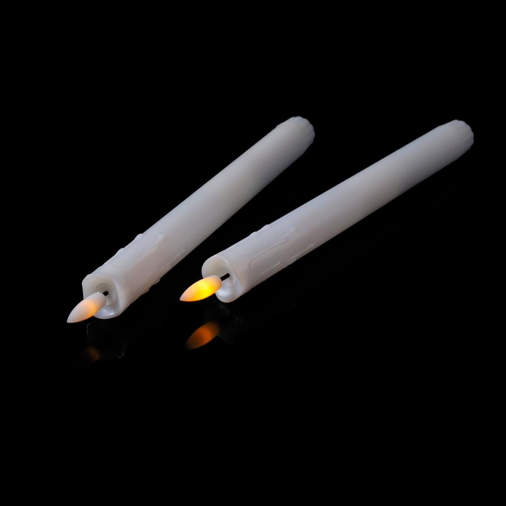 2 Pieces Remote Control Valentine's Day LED Candles USB Charge,25.5 Cm Beige Color Plastic Taper Rechargeable Candle Tear Drop