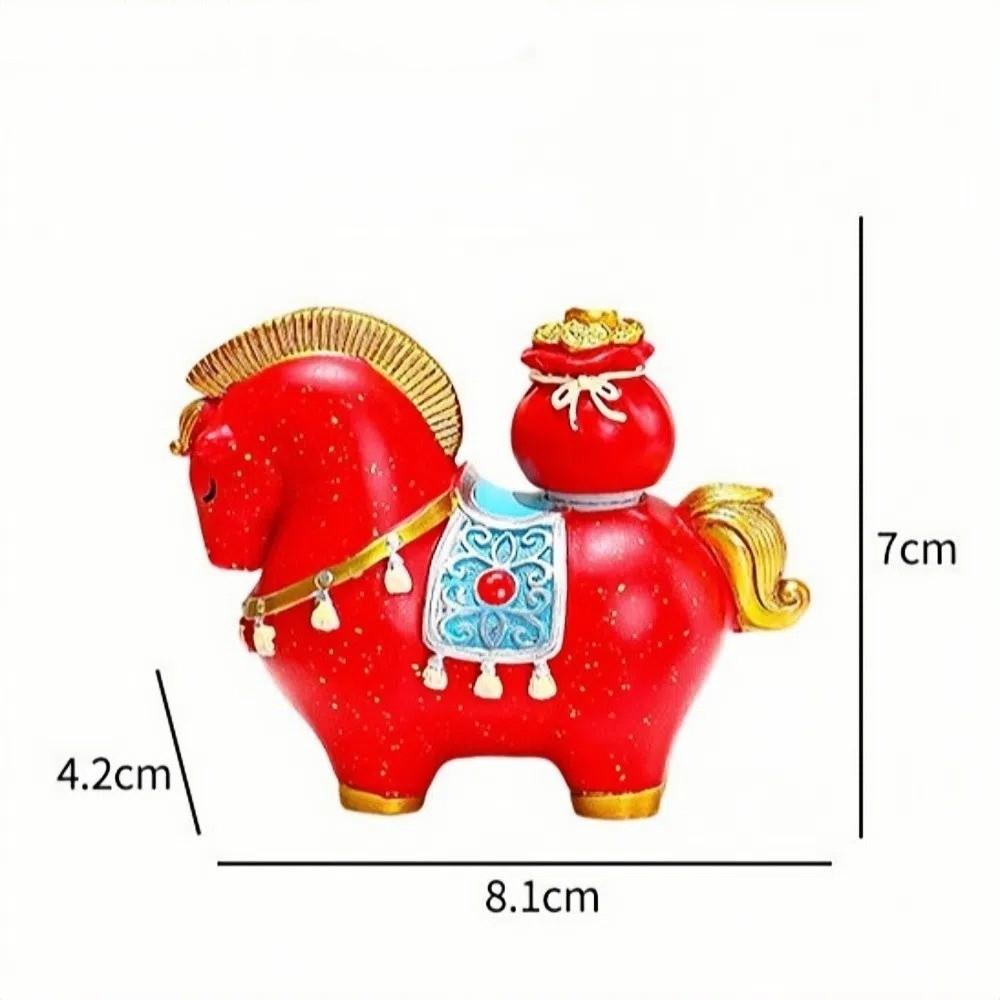 Good Luck Resin Horse Statue Rotatable Desktop Ornament Creative Zodiac Horse Ornaments  Home