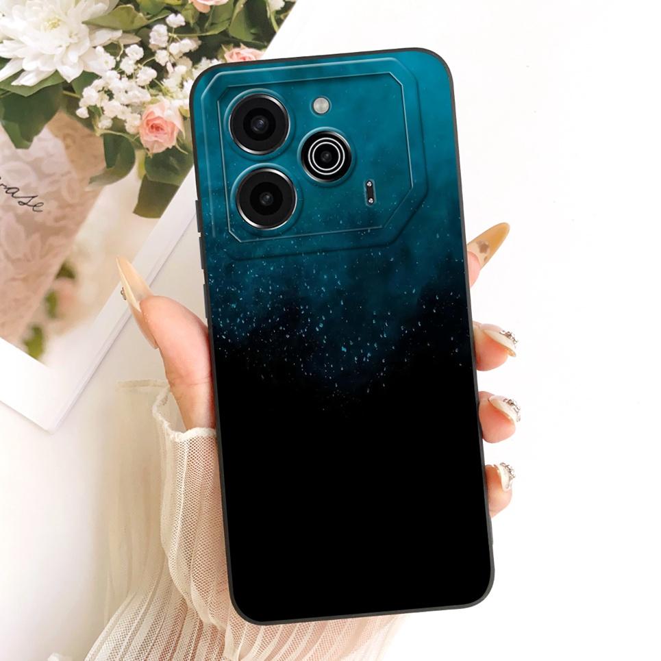 Phone Case For Tecno Pova 6 LI7 / Pova 6 Pro LI9 Casing Liquid Silicone Cartoon Dragon Funny Cat Seabeach Pattern Back Cover