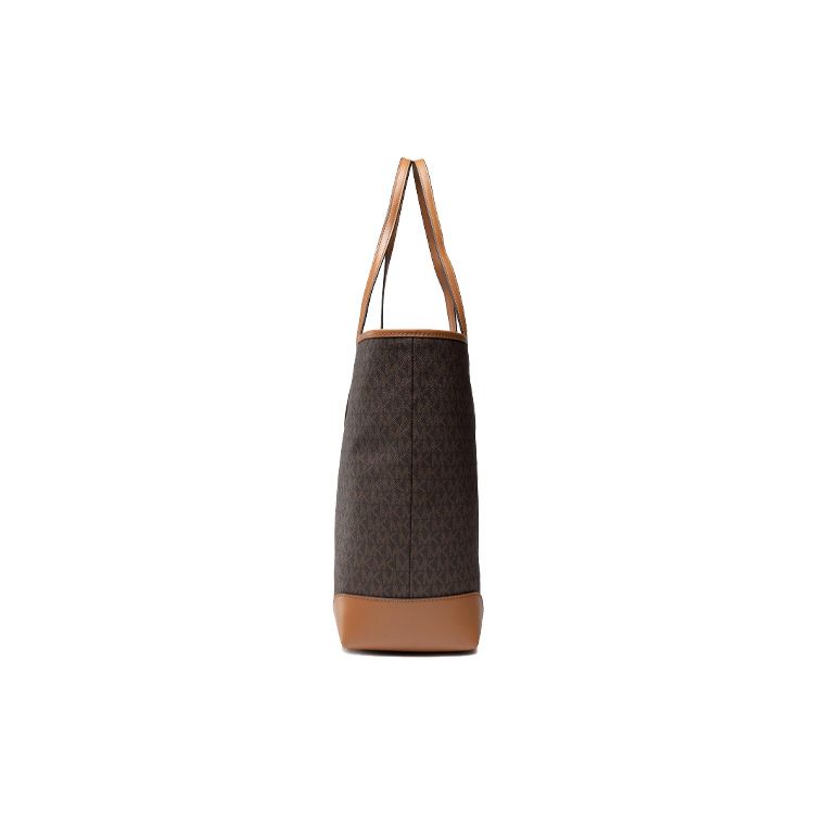 Michael Kors MK Eva Floral Logo Stripe Letter Color Block Open Tote Bag Women Tote Bags Acorn-Brown 30T9GV0T7B-BRN-ACORN
