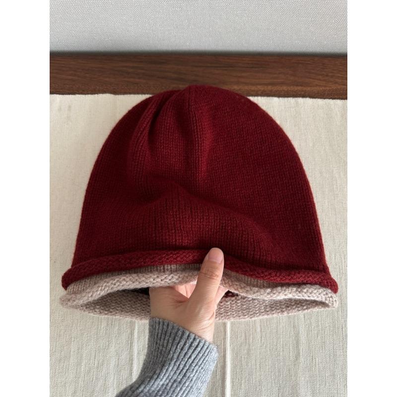 Pure Wool Pile Hat for Men and Women Loose Version Stretch Knitted Cold Hat European and American Style Double Sided Hat