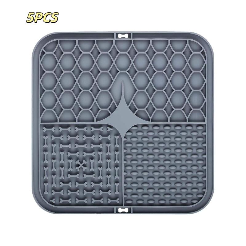 Pet Lick Silicone Mat Slow Feeder Dog Food Plate Bathing Distraction Sucker Training Feeder Supplies for Dogs