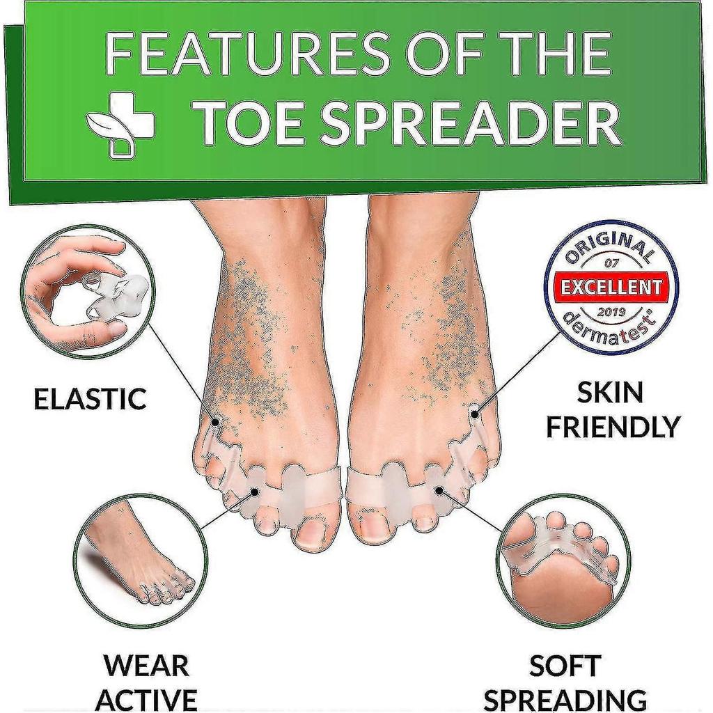 Toe Separators 6 Pack, Improved Silicone, 0% BPA, One Size Bunion Corrector, Toe Corrector, Relax, Stretch & More