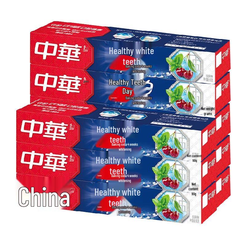 Zhonghua Denticare Baking Soda Fruit Flavor Toothpaste, 90g x 8 Tubes