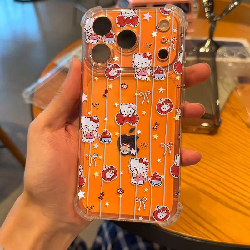 

KT Cat Bow Knot Anti-Drop iPhone 15 Pro Max/14/13/12 Clear Case Apple X