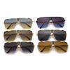 Vintage Brand Design Oversized Rimless SunUV Protection Glasses Men and Women Classic Style Gradient Square Sun UV Protection Glasses Trendy for Fe