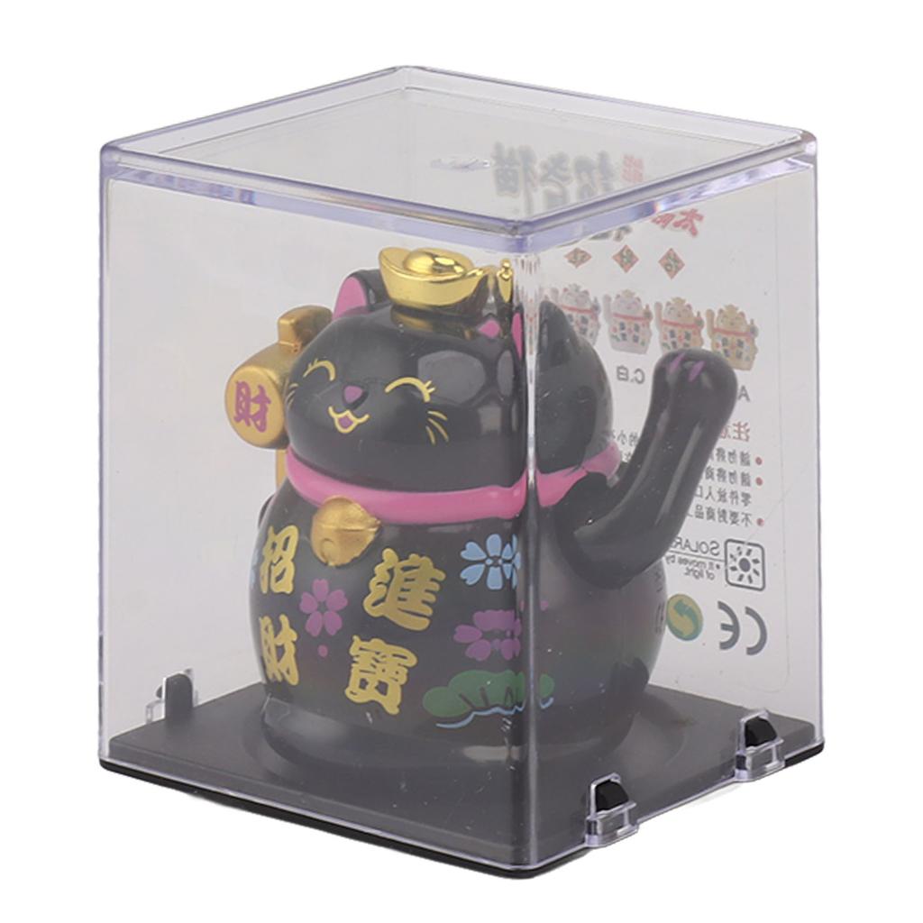 Ozdoba Kot Szczęścia Gospodarstwo Domowe 2-calowy Panel Słoneczny Wyczuwanie Figurka Kota Szczęścia na Stół Półkę