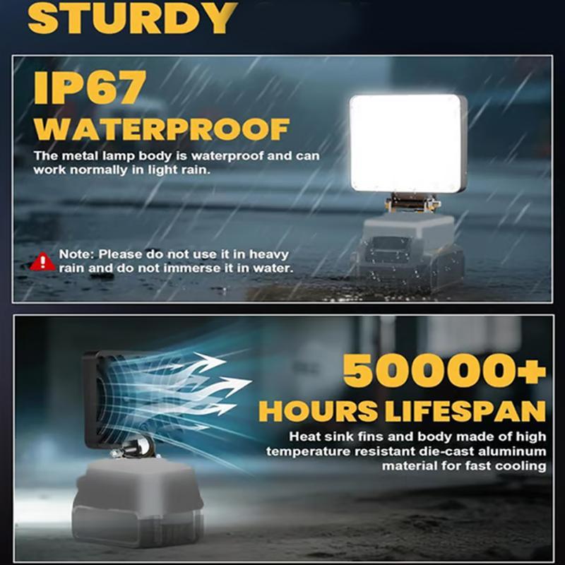 18V-21V Li-ion Battery Power Tool Accessories LED Work Light Universal Floodlights Battery For Outdoor Construction Use