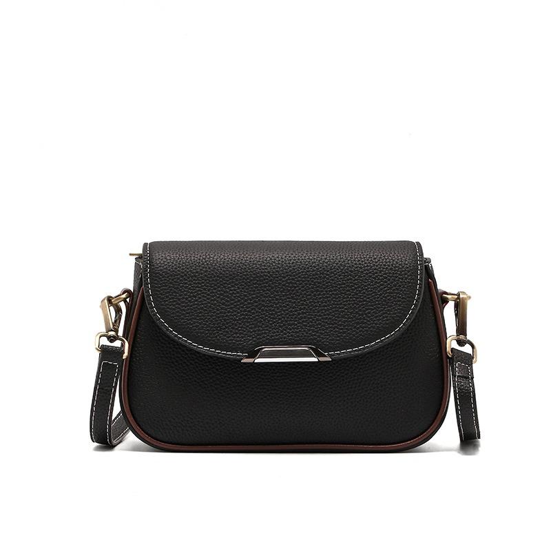 

Leather women s bag women s messenger bag new retro commuter shoulder bag fashionable versatile high-end small square bag чёрный