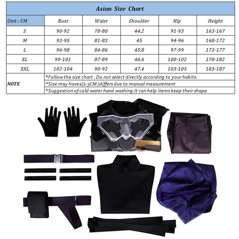 Game Valorant Omen Cosplay Costume Role Play Blueadult Men Roleplay Outfits Male Halloween Party Costume