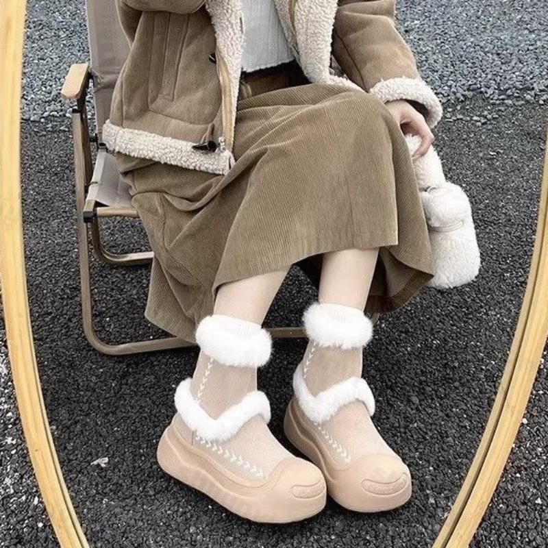 Women Snow Boots Winter Plush Warm Thick Soled Platform Ankle Boots Non-slip 2026 New Windproof Women Cotton Shoe Botas Mujer