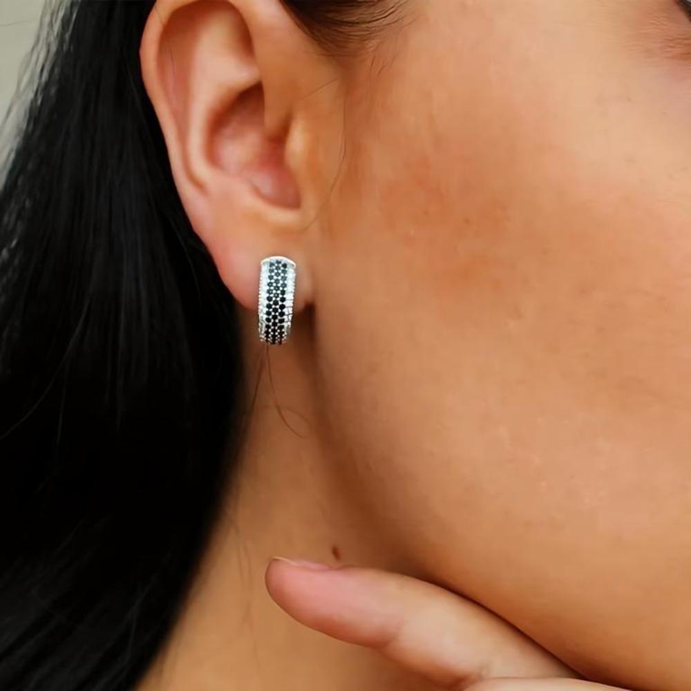 Black Awn Schwarze exquisite Creolen für Damen