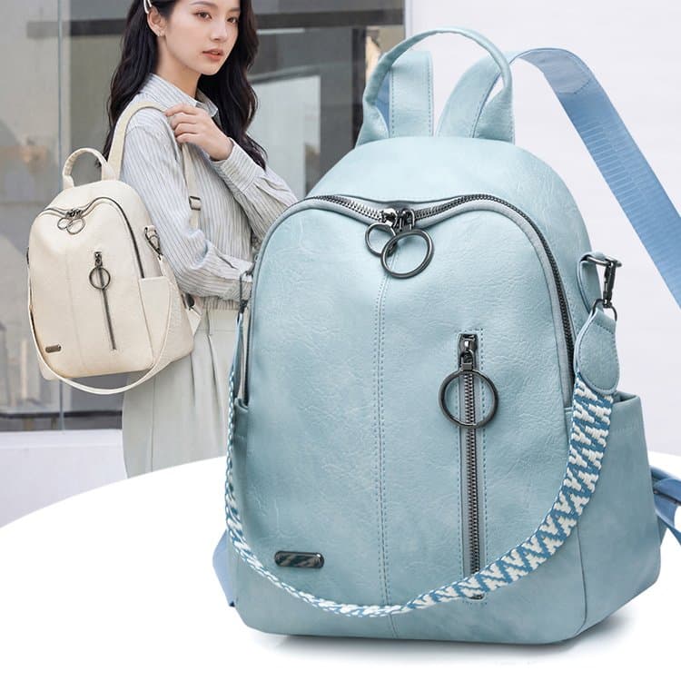 Vintage Backpack Wide Ribbon Shoulder Backpack
