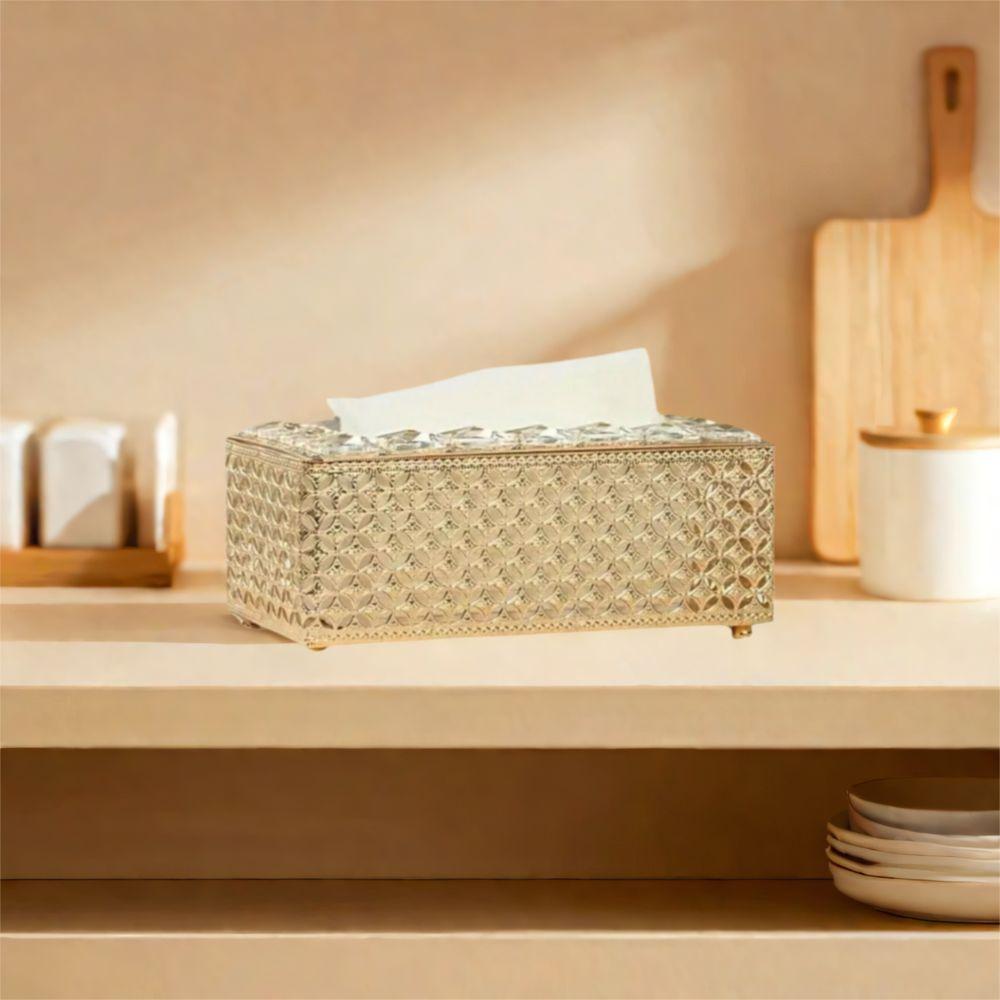 Hollow-out Table Tissue Box Light Luxury Paper Storage Box Decorative Napkin Box  Gift