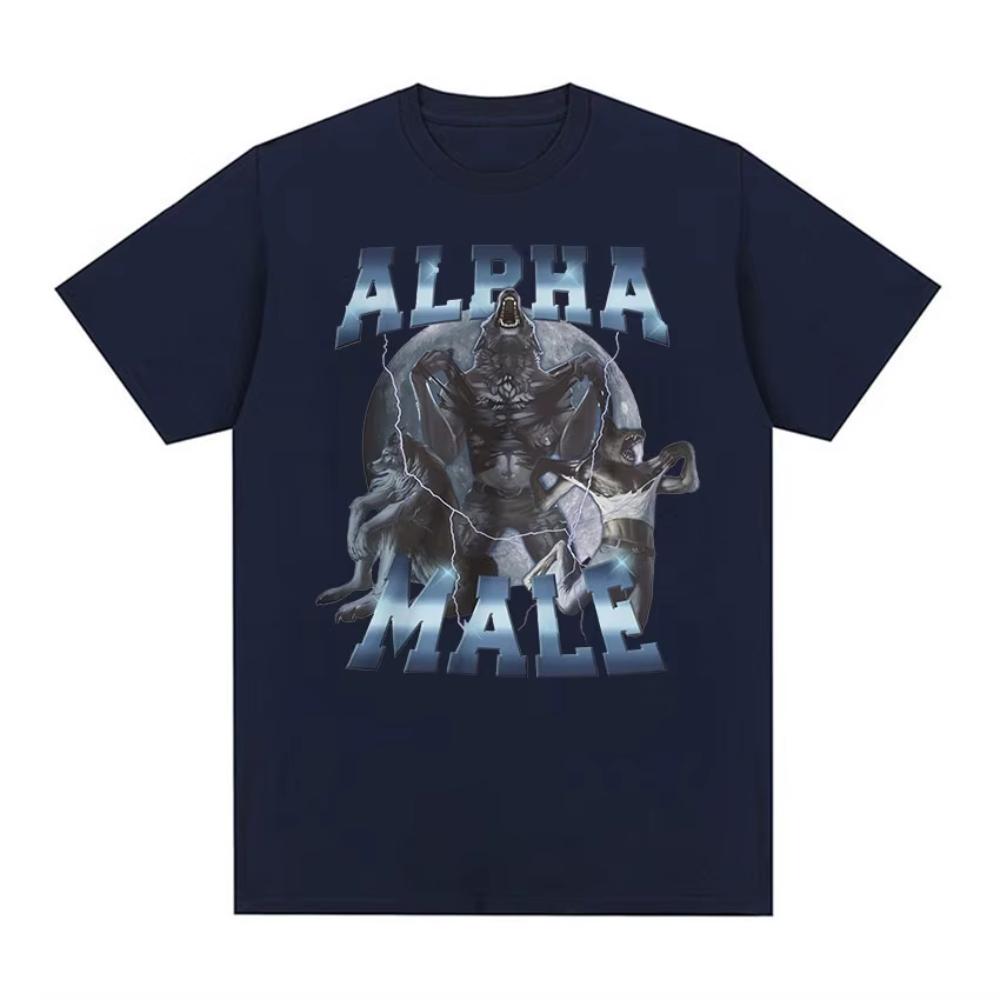 Limited Alpha Male Vintage Wolf Graphic T Shirts Mens Fashion Gothic Clothing Tshirt Funny Men Women Cotton Oversized T Shirts