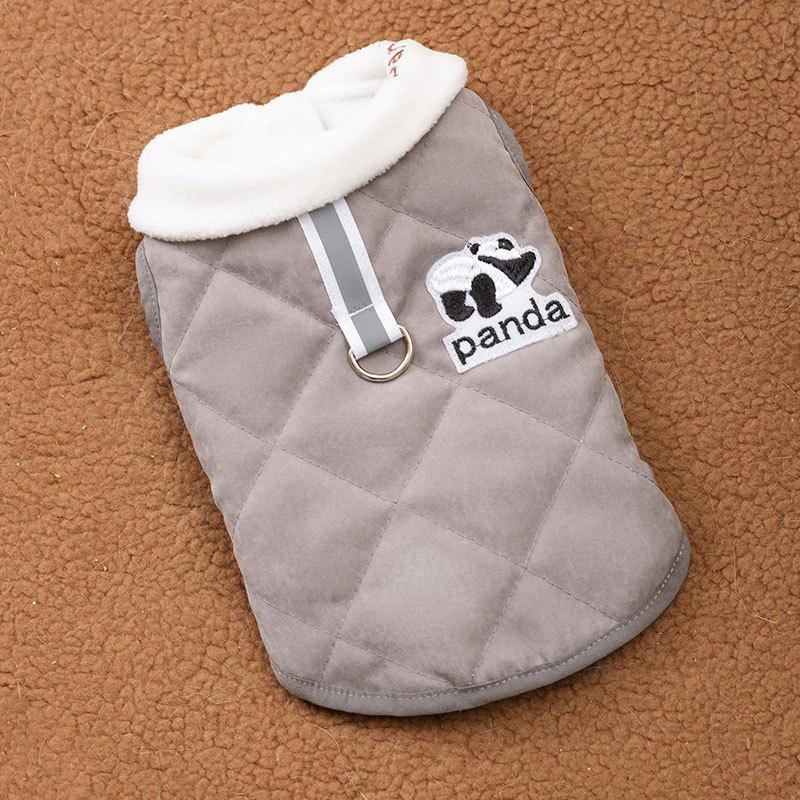 Thickened cat clothes autumn and winter warm lapel quilting cotton traction vest cotton clothes dog small and medium dog pet clothing