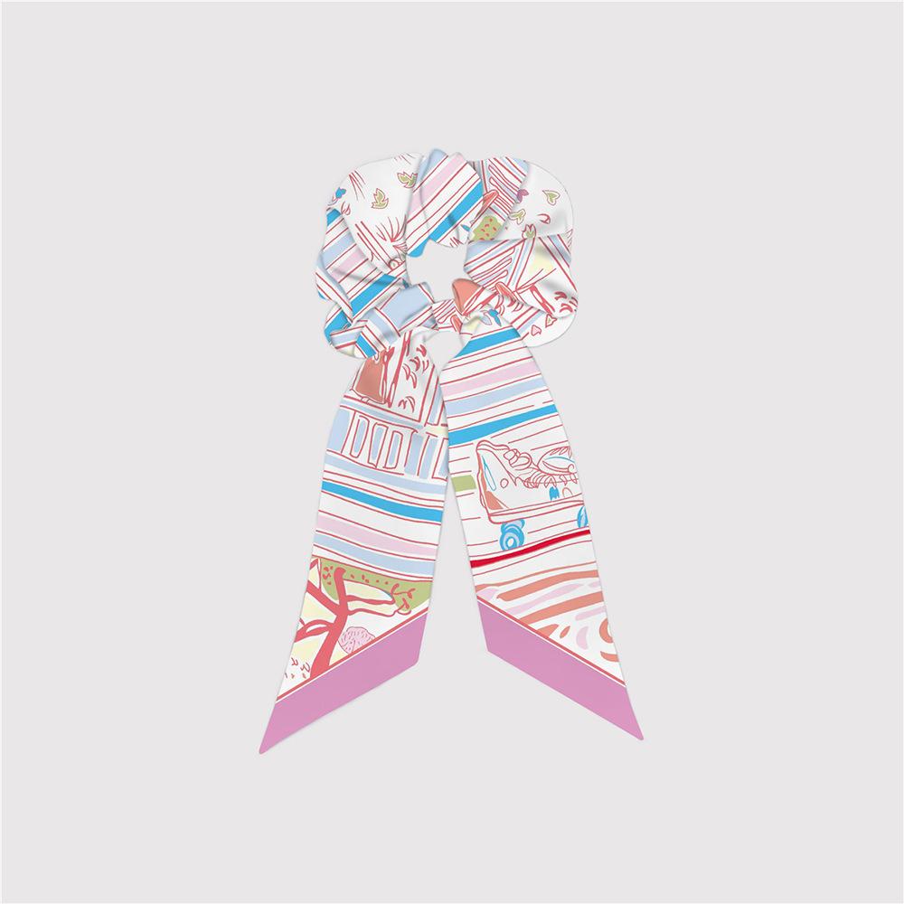 Elegant Silk Large Scrunchies Rubber Bands Women Hair Scarf Elastic Hair Bands Ties Ponytail Holder Hair Accessories for Girls