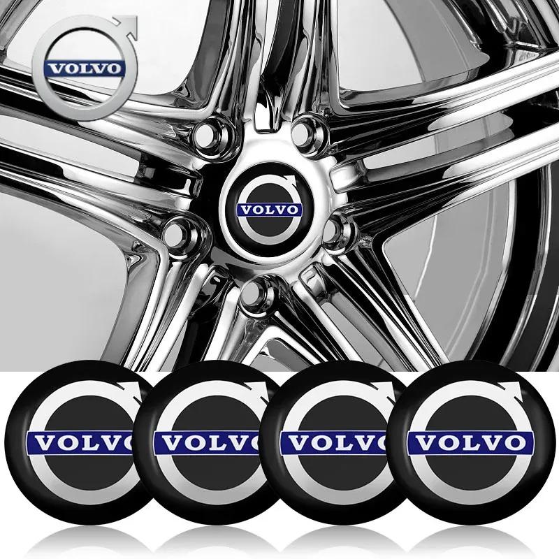 For Volvo 4pcs 56mm/60mm/65mm Car Wheel Center Hub Cap Stickers Accessories For Volvo R Design Xc60 V60 S60 V40 V50 S40 S80 C30