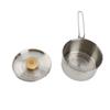 1L Camping Tea Pot Stainless Steel Portable Camping Kettles with Lid and Removable Handle for