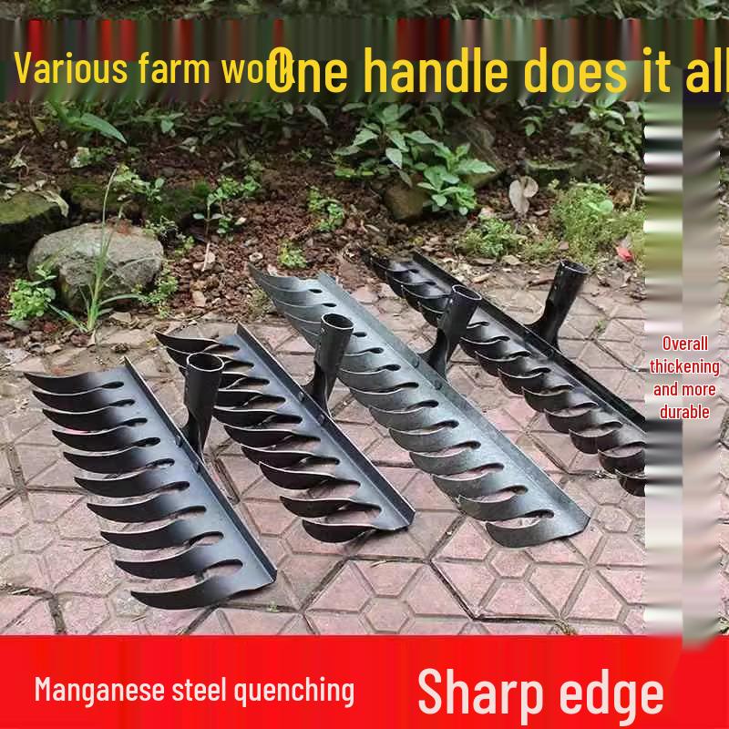 Manganese Steel Hand-Forged Spiral Rake: Multifunctional Garden Tool