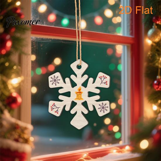 Personalized Gift Tags 10Pcs 2D Wooden Christmas Ornaments, Blank DIY Craft Hanging Tags, Decorative Props Tree Decorations, Unfinished Wood