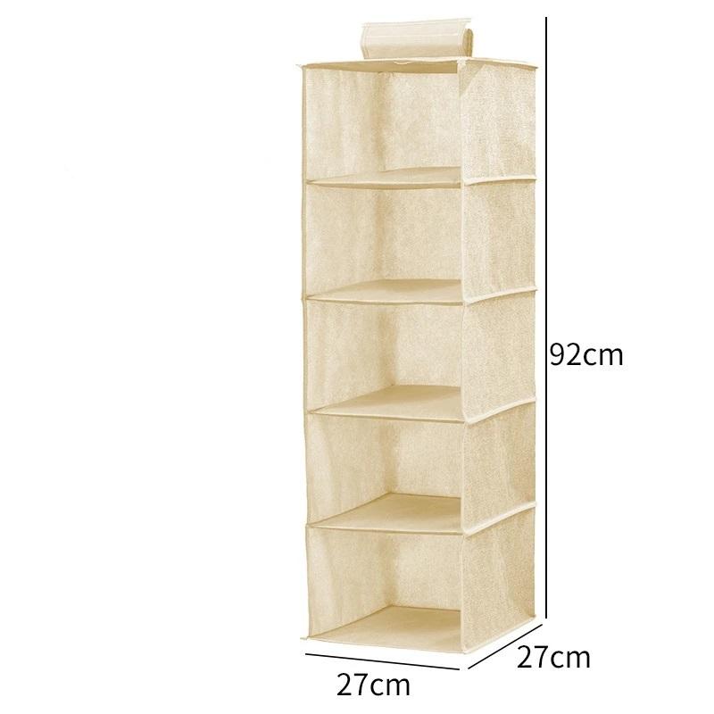 Hanging Closet Organizer Multi Shelf Fabric Storage Hanging Bag Wardrobe Storage Pouch for Clothes Underwear Sundries