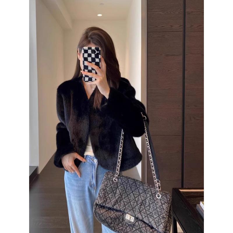 Fall and Winter Faux Fur Mink Hair Short Fur Coat Short Top Female New Faux Fur Hugh Quality Casual Style Coat
