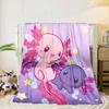 Axolotl Friends In Space Blanket Flannel Blanket for bed, sofa, Camping, Hiking, Picnic Essentials, gift for family Fan gifts