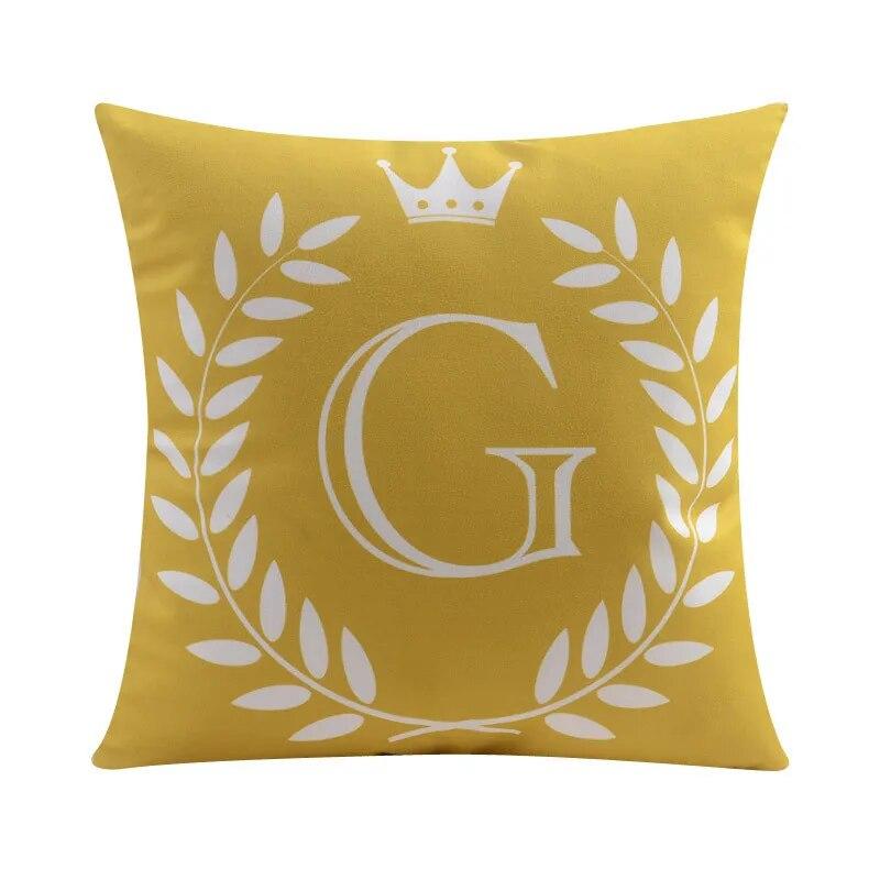 45*45CM 26 English Letters Plush Pillowcase Wedding Party Festival Decoration Sofa Office Seat Car Cushion Cover Home